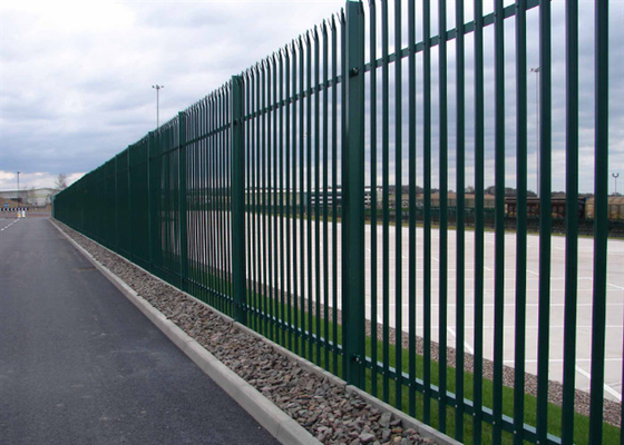 Poudre revêtue Euro Steel Palisade Clôture Pour l'usine