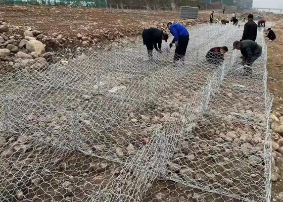 Corbeille en gabion enduit en poudre / galvanisé pour le contrôle de l'eau 1*1*2m