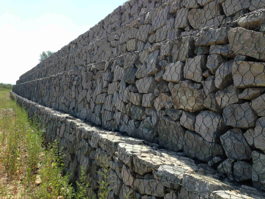 Fil d'acier durable galvanisé en gabion pour les murs de soutènement
