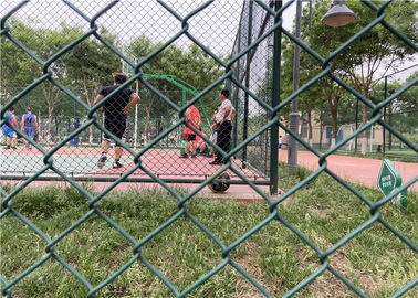 La barrière provisoire verte de maille/PVC a enduit la barrière 3.5mm de maillon de chaîne pour des sports