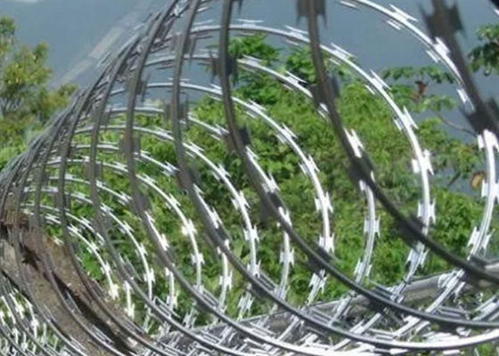 Courant ascendant militaire galvanisé de bobine de la sécurité 900mm de barbelé de rasoir d'immersion chaude